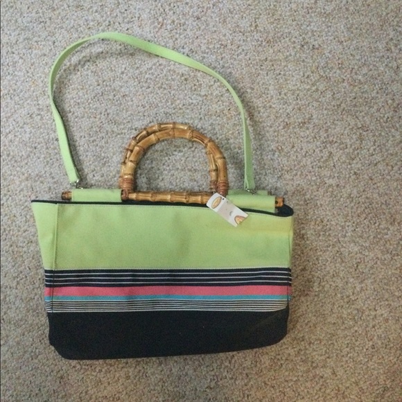 Talbots Handbags - Talbots NWT Canvas Tote w/ Bamboo Handles